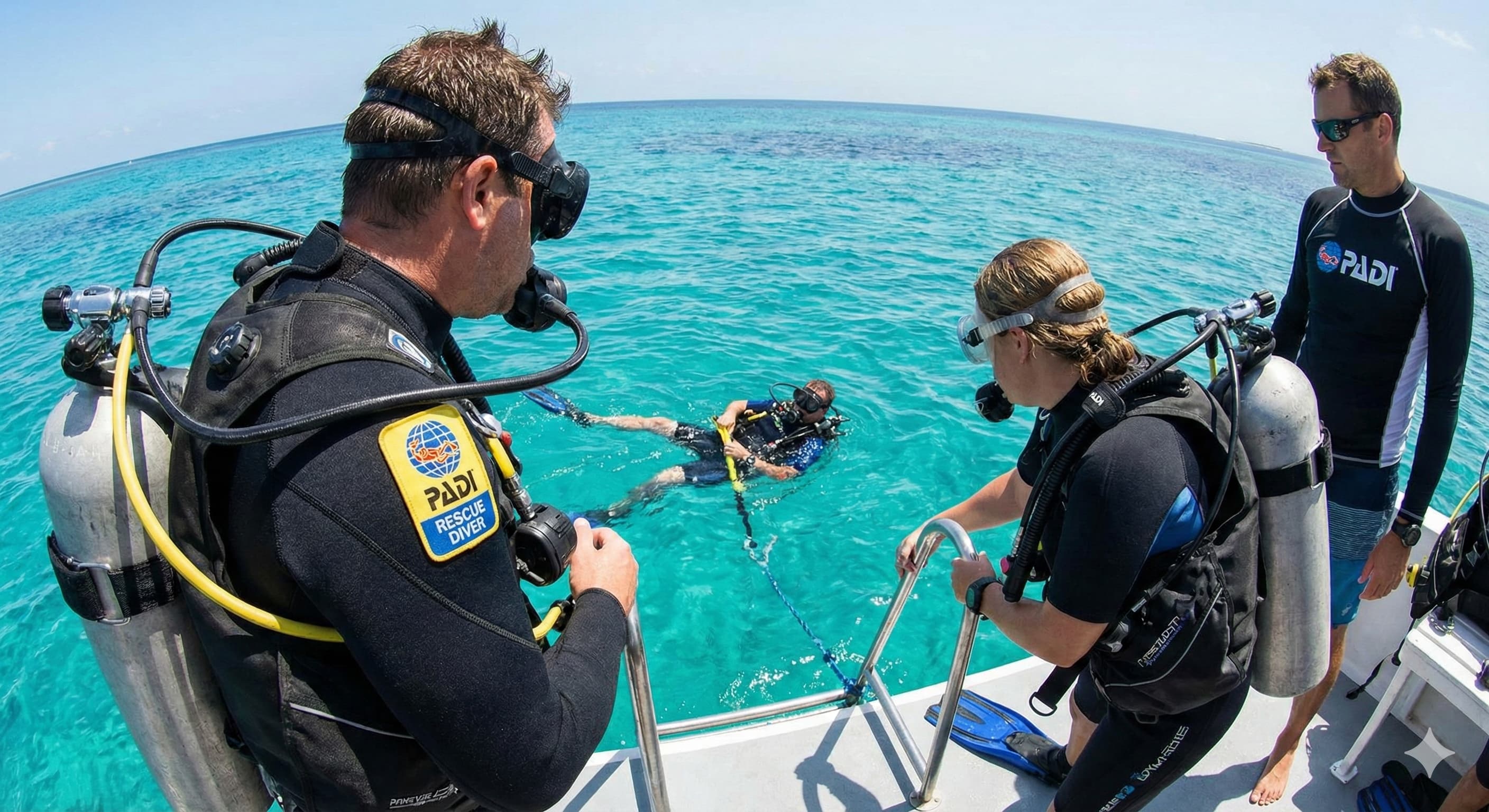 Rescue Diver course practice in the Red Sea with PADI standards